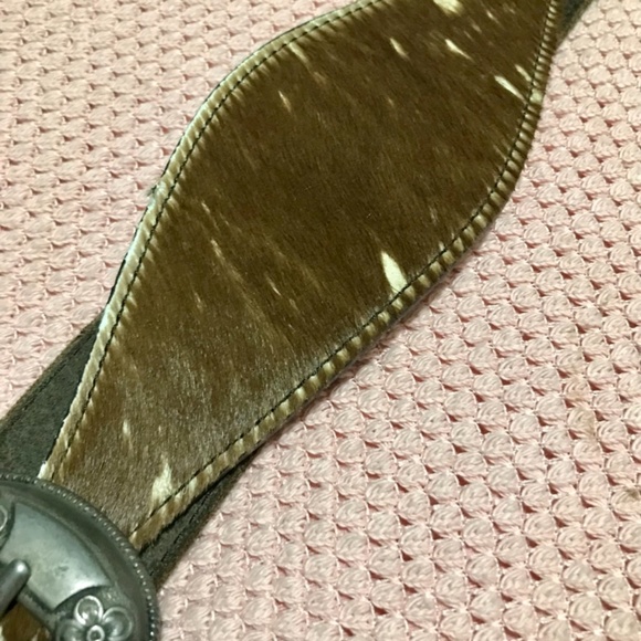 Leather and cow skin belt main image 9